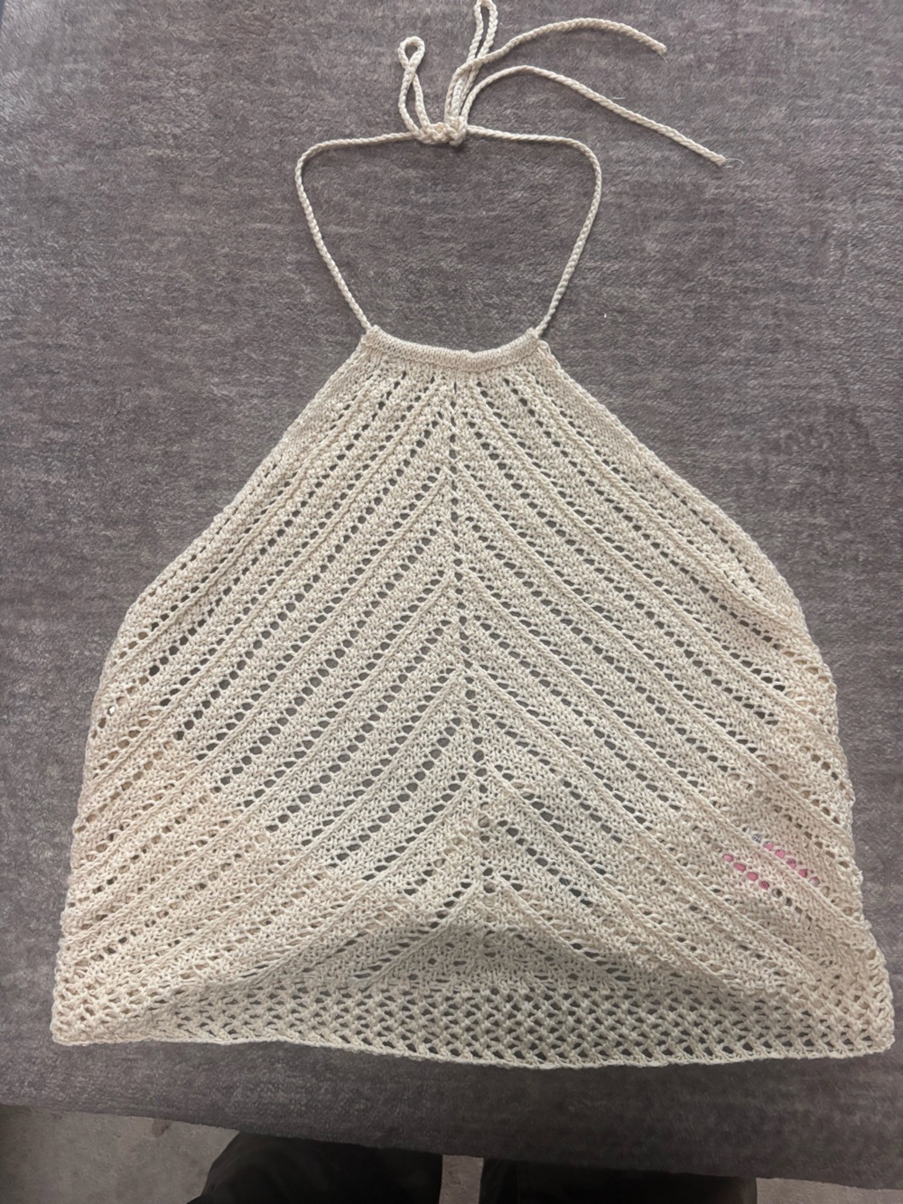wild fable Crochet Halter Swim Cover-Up in Cream